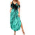 Darts Board Summer Maxi Dress with Flaming Green Smoke and Crest Emblem on Black Gradient Background - Wonder Print Shop