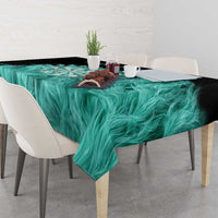 Darts Board Tablecloth with Flaming Green Smoke and Crest Emblem on Black Gradient Background - Wonder Print Shop