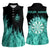 Darts Board Women Sleeveless Polo Shirt with Flaming Green Smoke and Crest Emblem on Black Gradient Background - Wonder Print Shop