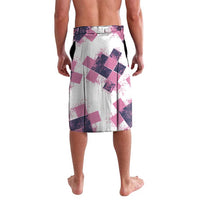 Golf Flamingo Friends Lavalava Pink Argyle Pattern and Custom Name Text on White and Rose Color Block - Wonder Print Shop