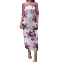 Golf Flamingo Friends Puletasi Pink Argyle Pattern and Custom Name Text on White and Rose Color Block - Wonder Print Shop