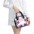 Golf Flamingo Friends Shoulder Handbag Pink Argyle Pattern and Custom Name Text on White and Rose Color Block - Wonder Print Shop