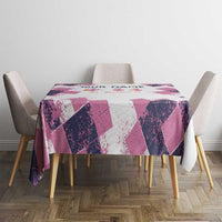 Golf Flamingo Friends Tablecloth Pink Argyle Pattern and Custom Name Text on White and Rose Color Block - Wonder Print Shop