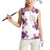 Golf Flamingo Friends Women Sleeveless Polo Shirt Pink Argyle Pattern and Custom Name Text on White and Rose Color Block - Wonder Print Shop