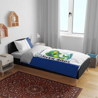 Mahi Mahi Fish Bedding Set Nautical Anchors and Wave Splash on White and Blue Split Background - Wonder Print Shop