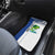 Mahi Mahi Fish Car Mats Nautical Anchors and Wave Splash on White and Blue Split Background - Wonder Print Shop