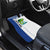 Mahi Mahi Fish Car Mats Nautical Anchors and Wave Splash on White and Blue Split Background - Wonder Print Shop