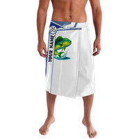 Mahi Mahi Fish Lavalava Nautical Anchors and Wave Splash on White and Blue Split Background - Wonder Print Shop