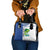 Mahi Mahi Fish Shoulder Handbag Nautical Anchors and Wave Splash on White and Blue Split Background - Wonder Print Shop