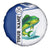 Mahi Mahi Fish Spare Tire Cover Nautical Anchors and Wave Splash on White and Blue Split Background - Wonder Print Shop