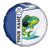 Mahi Mahi Fish Spare Tire Cover Nautical Anchors and Wave Splash on White and Blue Split Background - Wonder Print Shop