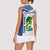 Mahi Mahi Fish Women Sleeveless Polo Shirt Nautical Anchors and Wave Splash on White and Blue Split Background - Wonder Print Shop