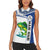 Mahi Mahi Fish Women Sleeveless Polo Shirt Nautical Anchors and Wave Splash on White and Blue Split Background - Wonder Print Shop