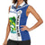 Mahi Mahi Fish Women Sleeveless Polo Shirt Nautical Anchors and Wave Splash on White and Blue Split Background - Wonder Print Shop