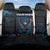Lightning Bowling Back Car Seat Cover Electric Blue Ball and American Eagle Graphic on Stormy Black Background - Wonder Print Shop