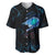 Lightning Bowling Baseball Jersey Electric Blue Ball and American Eagle Graphic on Stormy Black Background - Wonder Print Shop