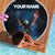 Lightning Bowling Beach Blanket Electric Blue Ball and American Eagle Graphic on Stormy Black Background - Wonder Print Shop