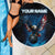 Lightning Bowling Beach Blanket Electric Blue Ball and American Eagle Graphic on Stormy Black Background - Wonder Print Shop