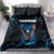 Lightning Bowling Bedding Set Electric Blue Ball and American Eagle Graphic on Stormy Black Background - Wonder Print Shop