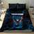 Lightning Bowling Bedding Set Electric Blue Ball and American Eagle Graphic on Stormy Black Background - Wonder Print Shop
