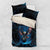 Lightning Bowling Bedding Set Electric Blue Ball and American Eagle Graphic on Stormy Black Background - Wonder Print Shop