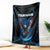 Lightning Bowling Blanket Electric Blue Ball and American Eagle Graphic on Stormy Black Background - Wonder Print Shop