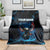 Lightning Bowling Blanket Electric Blue Ball and American Eagle Graphic on Stormy Black Background - Wonder Print Shop