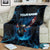 Lightning Bowling Blanket Electric Blue Ball and American Eagle Graphic on Stormy Black Background - Wonder Print Shop