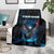 Lightning Bowling Blanket Electric Blue Ball and American Eagle Graphic on Stormy Black Background - Wonder Print Shop