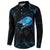 Lightning Bowling Button Sweatshirt Electric Blue Ball and American Eagle Graphic on Stormy Black Background - Wonder Print Shop