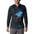 Lightning Bowling Button Sweatshirt Electric Blue Ball and American Eagle Graphic on Stormy Black Background - Wonder Print Shop