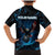Lightning Bowling Family Matching Mermaid Dress and Hawaiian Shirt Electric Blue Ball and American Eagle Graphic on Stormy Black Background - Wonder Print Shop
