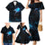 Lightning Bowling Family Matching Mermaid Dress and Hawaiian Shirt Electric Blue Ball and American Eagle Graphic on Stormy Black Background - Wonder Print Shop