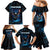 Lightning Bowling Family Matching Mermaid Dress and Hawaiian Shirt Electric Blue Ball and American Eagle Graphic on Stormy Black Background - Wonder Print Shop