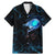 Lightning Bowling Family Matching Mermaid Dress and Hawaiian Shirt Electric Blue Ball and American Eagle Graphic on Stormy Black Background - Wonder Print Shop
