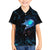 Lightning Bowling Family Matching Off The Shoulder Long Sleeve Dress and Hawaiian Shirt Electric Blue Ball and American Eagle Graphic on Stormy Black Background - Wonder Print Shop