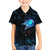 Lightning Bowling Family Matching Off Shoulder Short Dress and Hawaiian Shirt Electric Blue Ball and American Eagle Graphic on Stormy Black Background - Wonder Print Shop