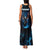 Lightning Bowling Family Matching Tank Maxi Dress and Hawaiian Shirt Electric Blue Ball and American Eagle Graphic on Stormy Black Background - Wonder Print Shop