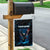 Lightning Bowling Garden Flag Electric Blue Ball and American Eagle Graphic on Stormy Black Background - Wonder Print Shop