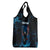 Lightning Bowling Grocery Bag Electric Blue Ball and American Eagle Graphic on Stormy Black Background - Wonder Print Shop