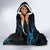 Lightning Bowling Hooded Blanket Electric Blue Ball and American Eagle Graphic on Stormy Black Background - Wonder Print Shop