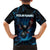 Lightning Bowling Kid Hawaiian Shirt Electric Blue Ball and American Eagle Graphic on Stormy Black Background - Wonder Print Shop