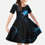 Lightning Bowling Kid Short Sleeve Dress Electric Blue Ball and American Eagle Graphic on Stormy Black Background - Wonder Print Shop