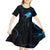 Lightning Bowling Kid Short Sleeve Dress Electric Blue Ball and American Eagle Graphic on Stormy Black Background - Wonder Print Shop