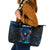 Lightning Bowling Leather Tote Bag Electric Blue Ball and American Eagle Graphic on Stormy Black Background - Wonder Print Shop