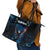 Lightning Bowling Leather Tote Bag Electric Blue Ball and American Eagle Graphic on Stormy Black Background - Wonder Print Shop