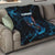 Lightning Bowling Quilt Electric Blue Ball and American Eagle Graphic on Stormy Black Background - Wonder Print Shop