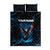 Lightning Bowling Quilt Bed Set Electric Blue Ball and American Eagle Graphic on Stormy Black Background - Wonder Print Shop