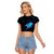 Lightning Bowling Raglan Cropped T Shirt Electric Blue Ball and American Eagle Graphic on Stormy Black Background - Wonder Print Shop