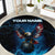 Lightning Bowling Round Carpet Electric Blue Ball and American Eagle Graphic on Stormy Black Background - Wonder Print Shop